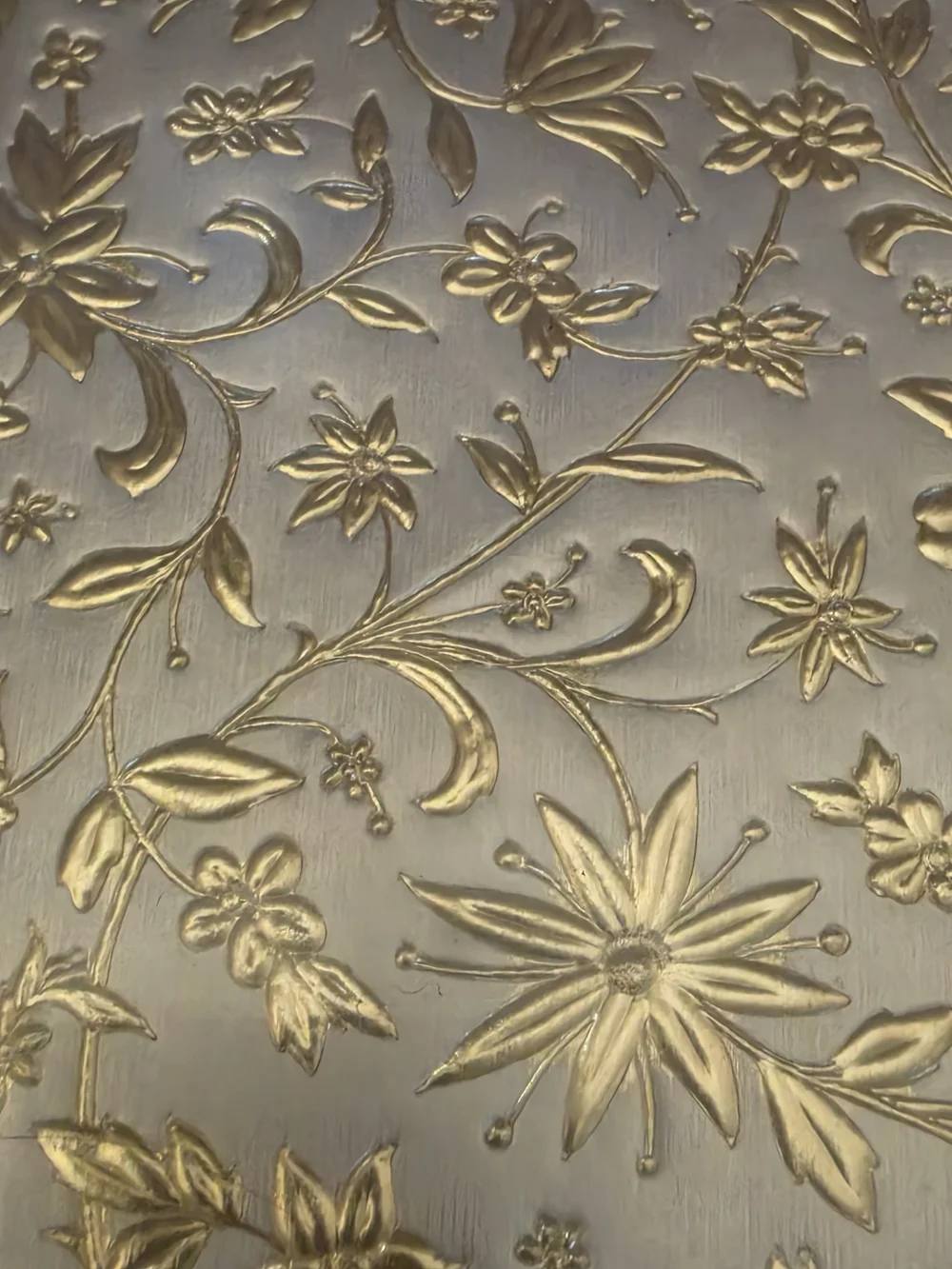 AT-1 Vi Tage Gold And Sliver Decorative Serving Tray - Elegant Floral Pattern